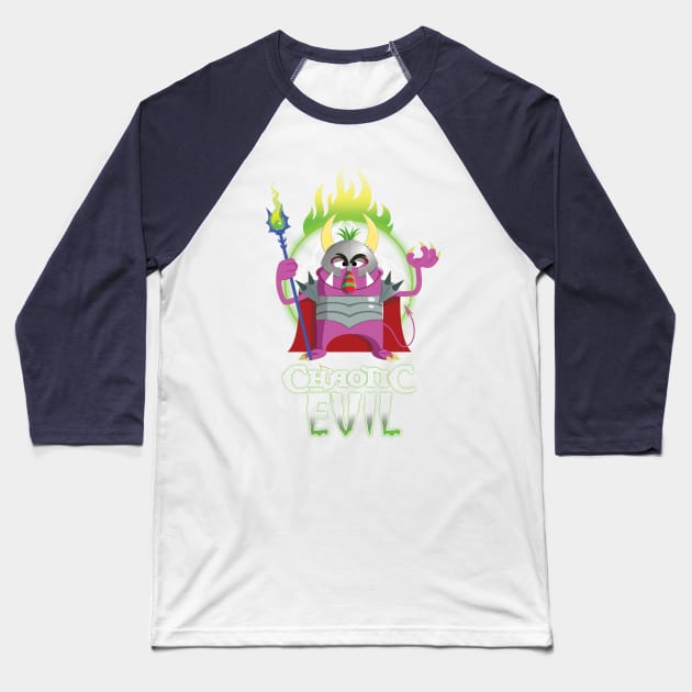 Chaotic Evil Baseball T-Shirt by Nik Afia designs